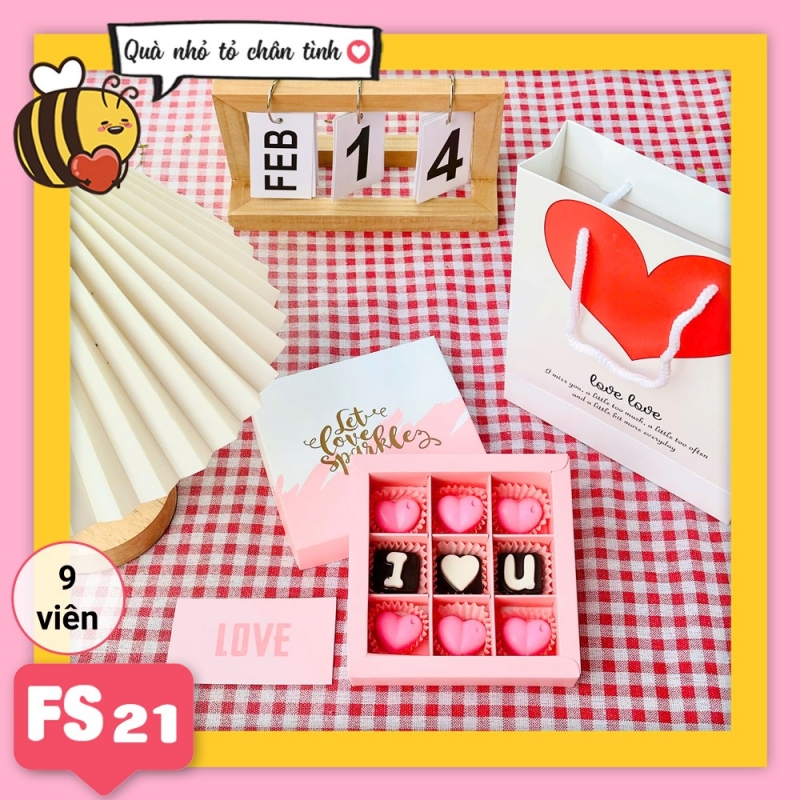 Hộp socola valentine vuông FS21