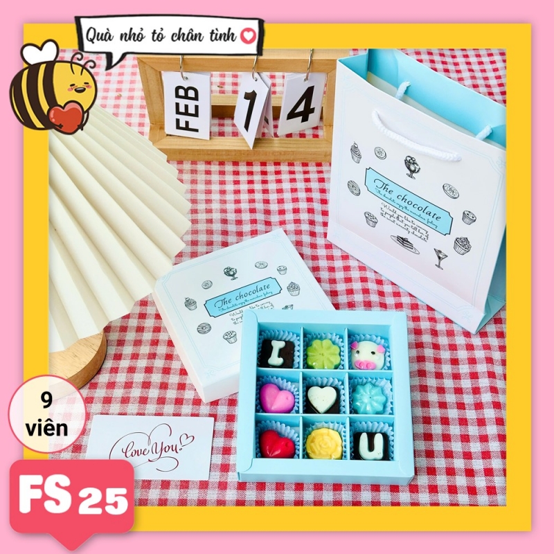 Hộp socola valentine vuông FS25