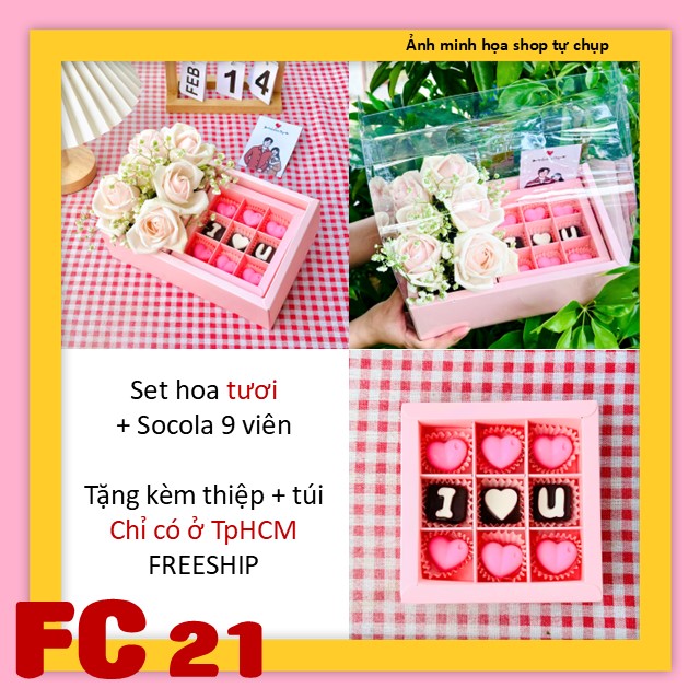 Set socola và hoa tươi FC21 valentine