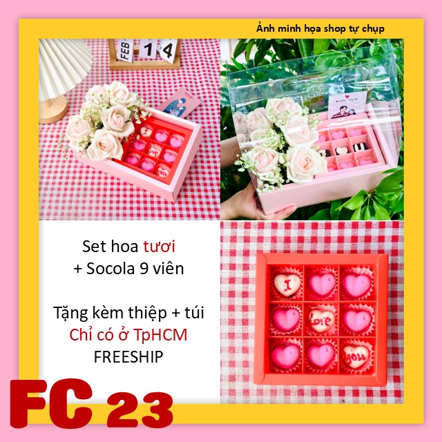 Set socola và hoa tươi FC23 valentine