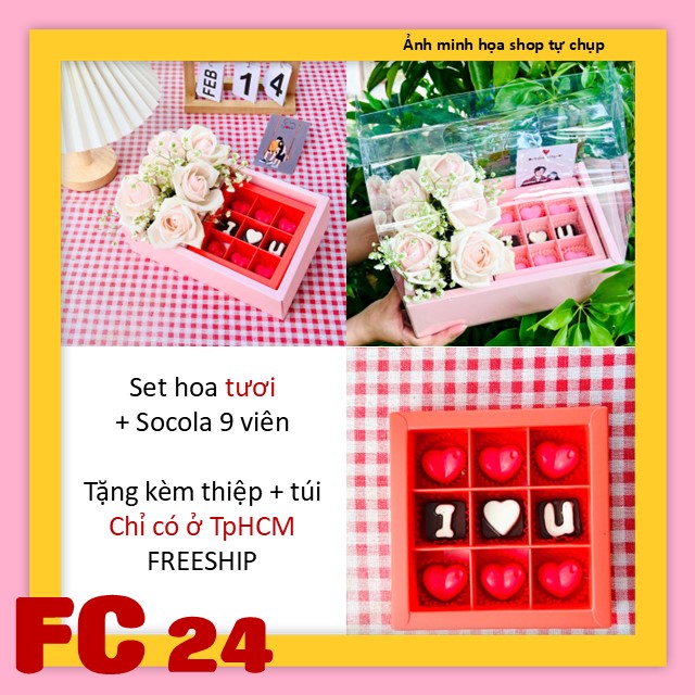 Set socola và hoa tươi FC24 valentine