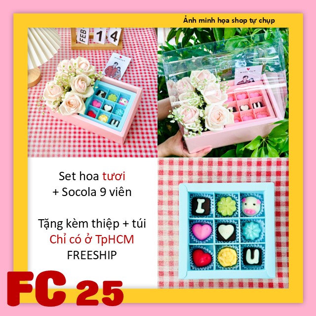 Set socola và hoa tươi FC25 valentine