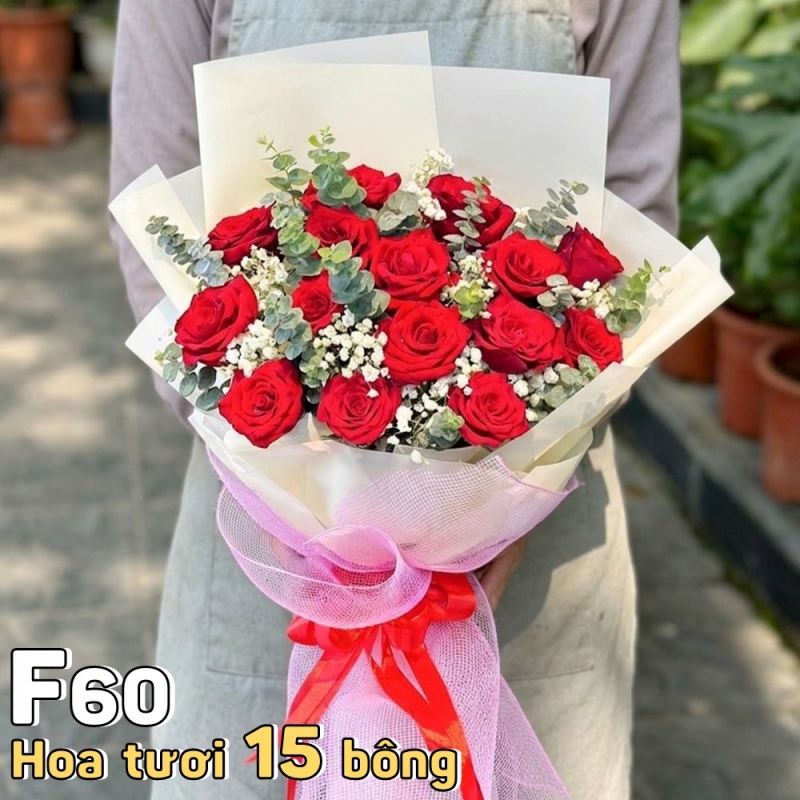F60 Bó hoa tươi 15 bông