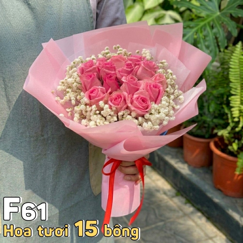 F61 Bó hoa tươi 15 bông