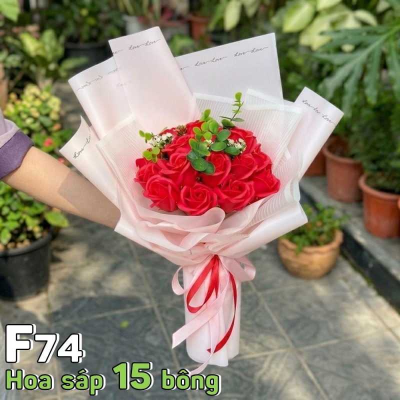 F74 Bó hoa sáp 15 bông