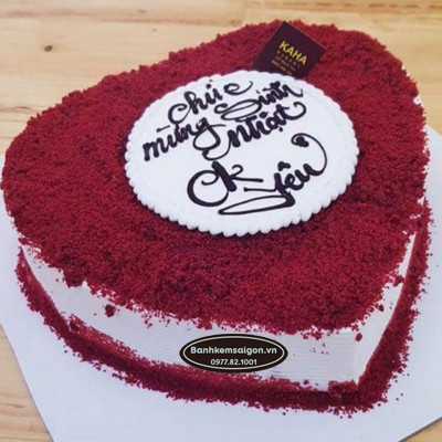 RED(1) Bánh kem red velvet trái tim