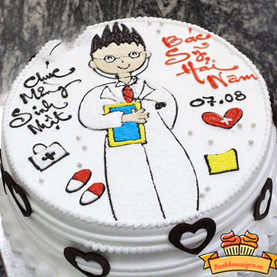 Bắt đầu tiệc sinh nhật của bạn với bánh sinh nhật hình bác sĩ dễ thương! Bạn sẽ không thể cầm lòng được khi nhìn thấy chiếc bánh với hình ảnh bác sĩ đáng yêu, hoàn toàn phù hợp để tặng cho những người trong ngành y tế. Hãy đến và xem bức hình liên quan để cảm nhận ngay thôi nào!