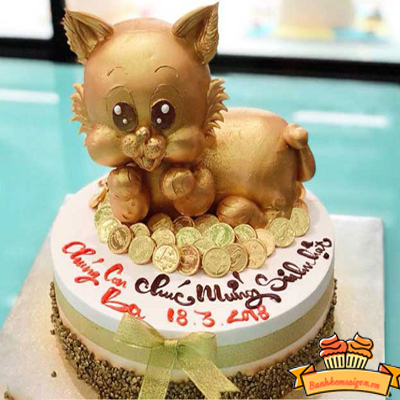 Bánh kem vẽ hình 3D chú chuột và chú mèo đáng yêu (Mẫu 47153) - FRIENDSHIP  CAKES & GIFT