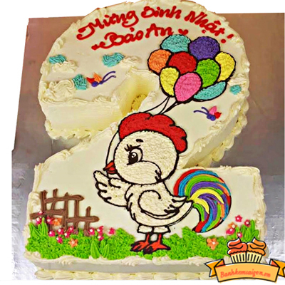 Bánh sinh nhật hình số 2 với logo công ty đẹp sang trọng mừng thành lập  công ty 2 tuổi 8922  Bánh in ảnh