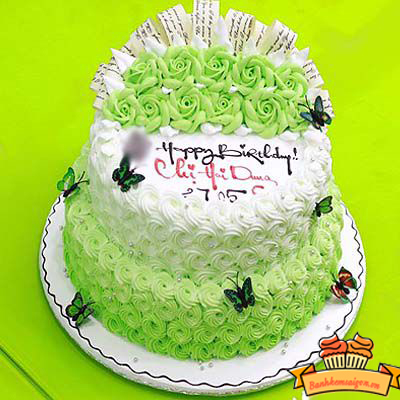 Bánh sinh nhật mặn chúc mừng sinh nhật chị Hiền MS1168 - Bánh sinh nhật  bông lan trứng muối Tp. HCM